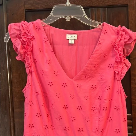 J. Crew Pink Ruffle Sleeve Dress - Picture 3 of 4